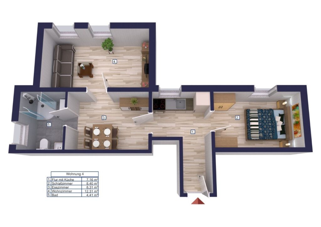 Visualisierung der Wohnung 4