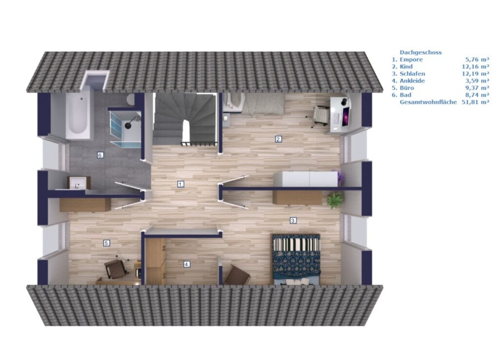 Visualisierung Dachgeschoss