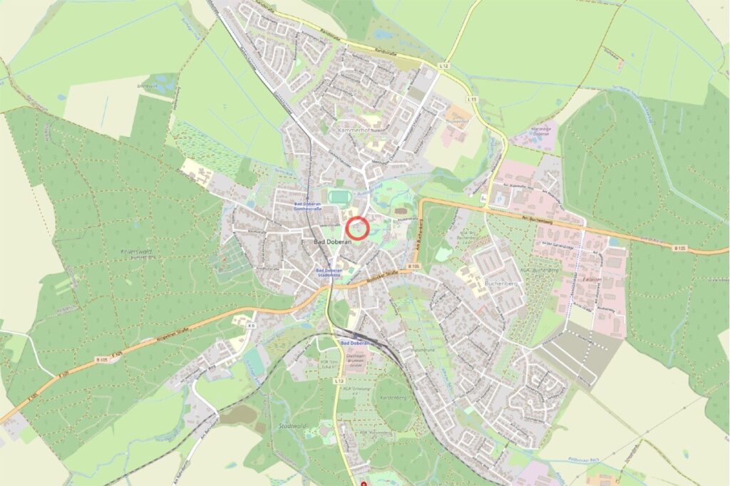 Stadtplan: Zentrale Lage im traditionsreichen Urlaubs- und Kurort mit 850jähriger Geschichte