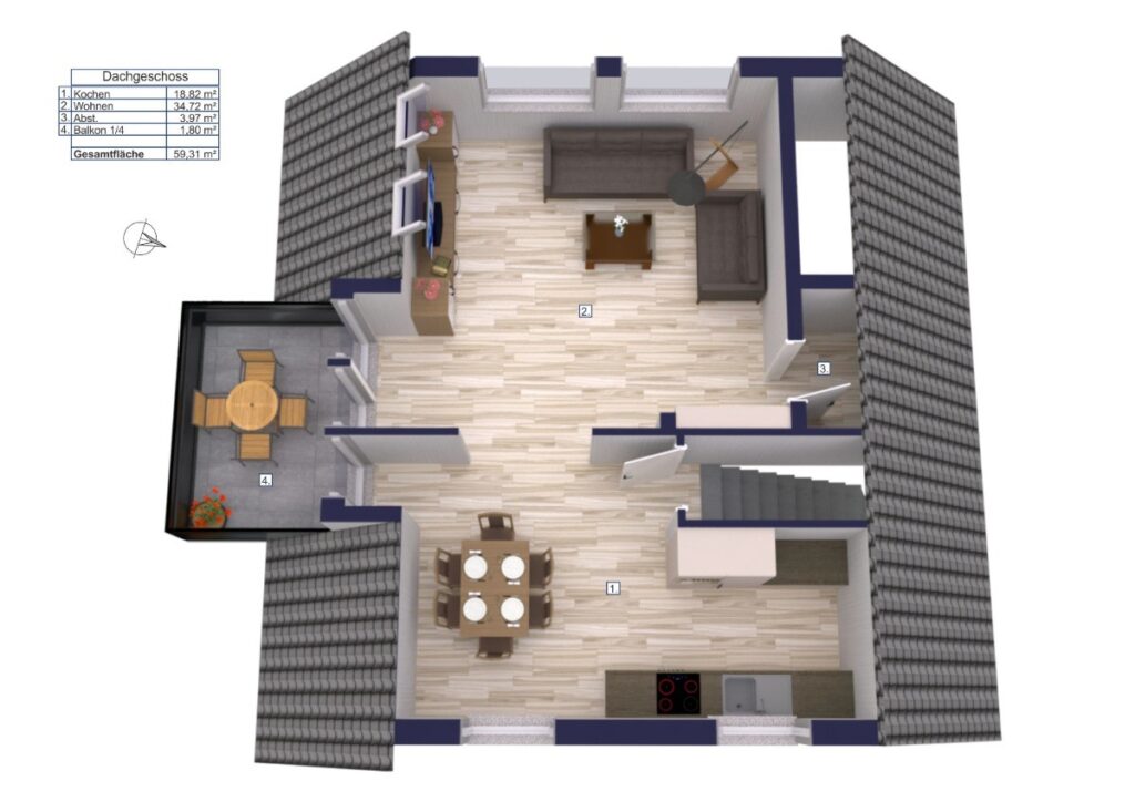 Visualisierung Dachgeschoss