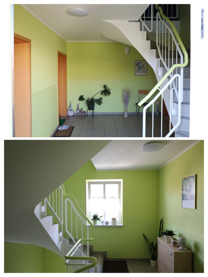 Gepflegtes, helles Treppenhaus