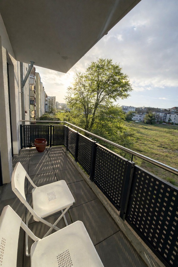 Seitlicher Blick vom Balkon