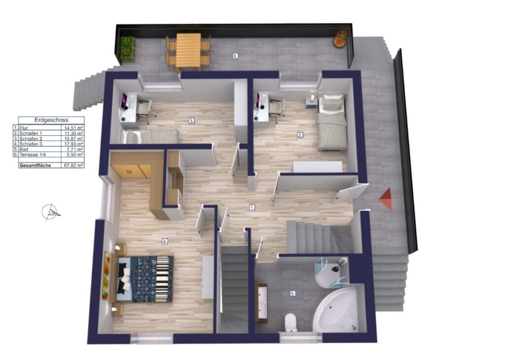 Visualisierung Erdgeschoss