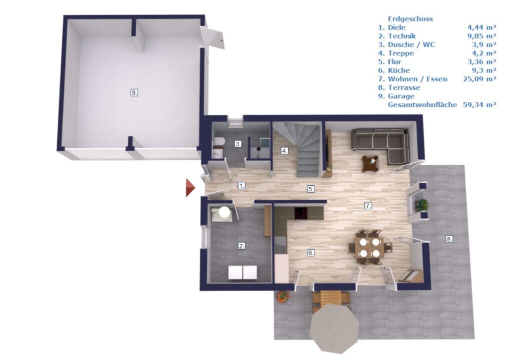 Visualisierung Erdgeschoss
