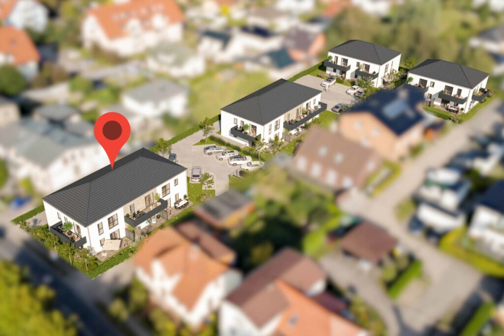 Lage von Haus 1 mit den Wohneinheiten 1 bis 6 innerhalb der Residenz