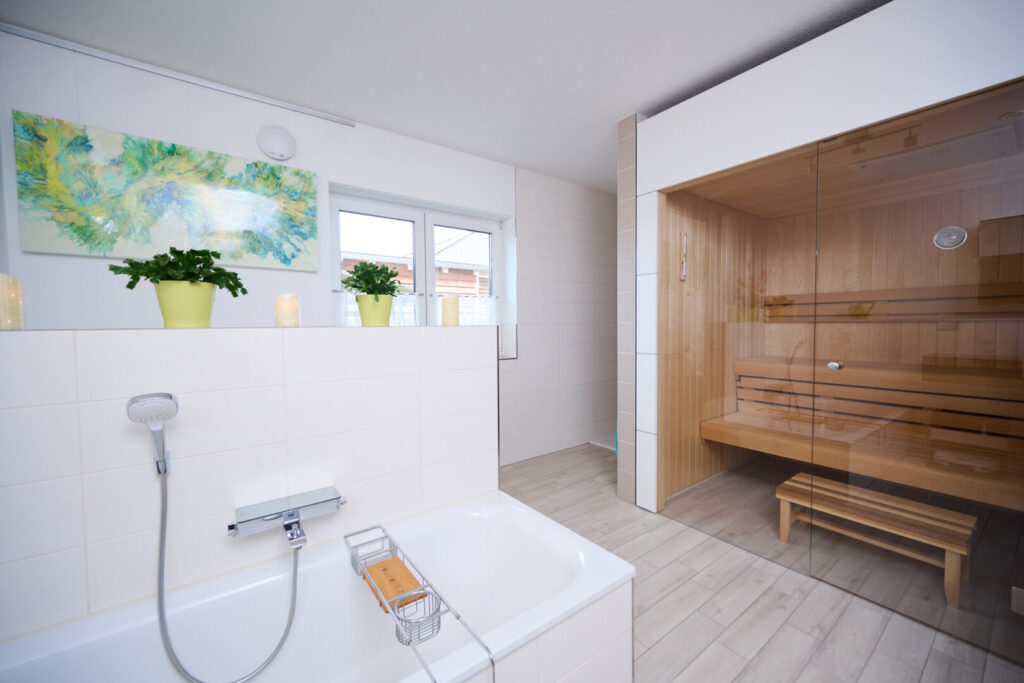 Integrierte Sauna für entspannte Wellnessmomente zu Hause