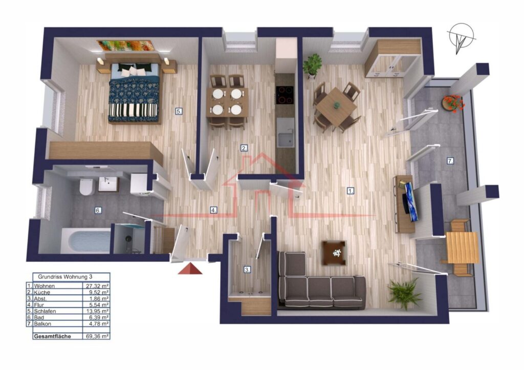 Visualisierung_Wohnung_Legende