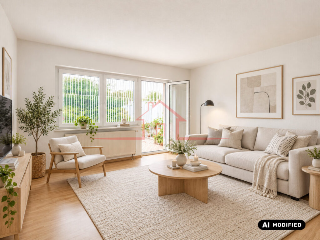 Wohnzimmer eingerichtet