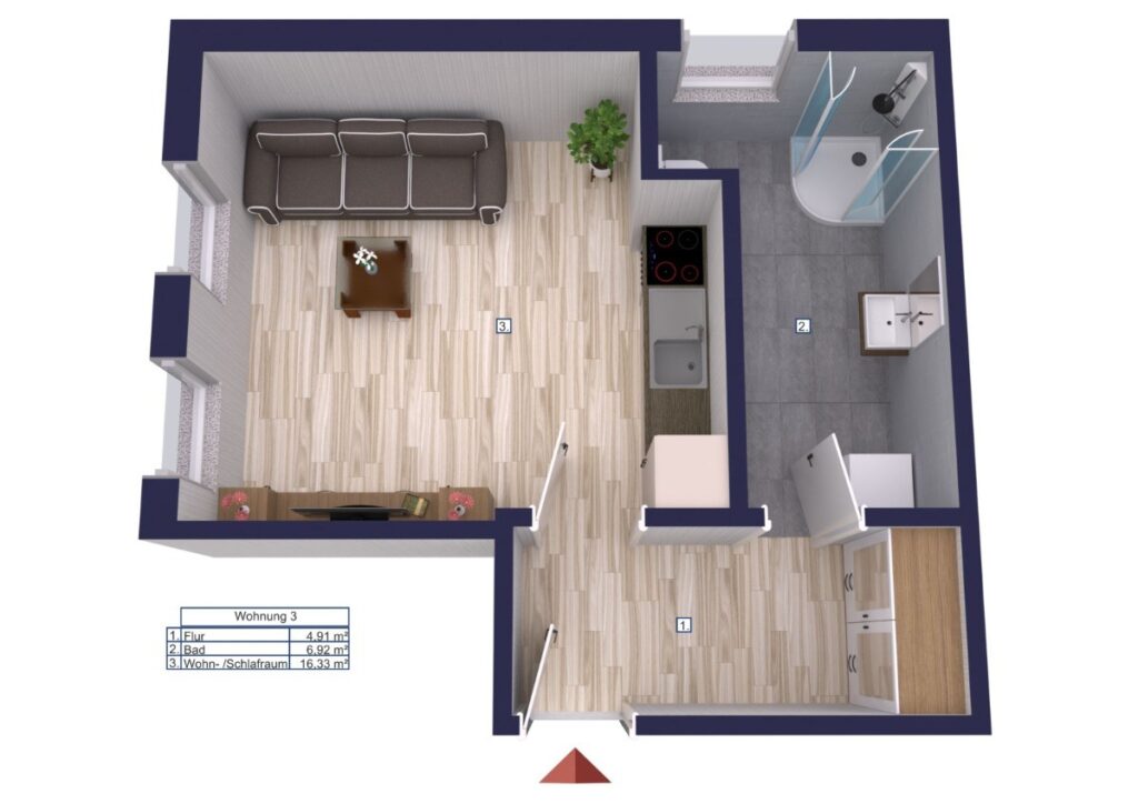 Visualisierung der Wohnung 3
