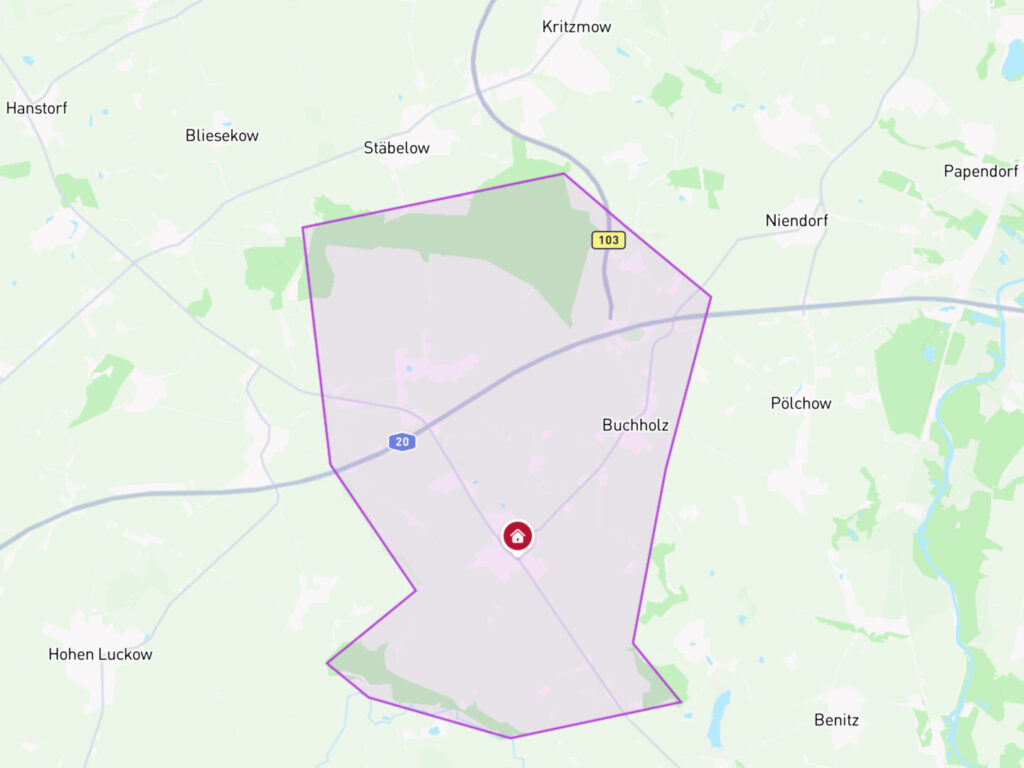 Mikrolage – Lage des Grundstücks innerhalb von Ziesendorf